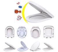 Quick Release Toilet Seat O Shape Toilet Seat Soft Close White, Simple Top Fixing, Standard Toilet Seats White Made of Sturdy PP