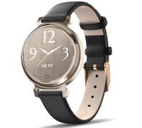 Quick Release Watch Band for Garmin Lily 2, Lily 2 Active/Classic, 14mm Black Leather Strap with Stainless Steel Hardware