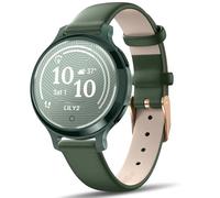 Quick Release Watch Band for Garmin Lily 2, Lily 2 Active/Classic, 14mm Dark Green Leather Strap with Rose Gold Hardware