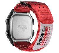 Quick Release Watch Band Strap for Casio F-91W F-94W F-105W F-84W W-735H W-800H SGW-300H SGW-400H A158WA AE-1000W,18mm Leather Hook & Loop Casio strap, Red, Medium (175-220 mm), Modern