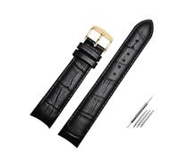 Quick Release Watch Bands For Women Men, Stretch Replacement Watch Bands, Leather Watch Bracelet Curved End Watch Strap 20mm 21mm 22mm Watch Replacement Wristband Men's Watch Accessories(Black Pin Gol