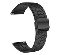 Quick Release Watch Strap, Stainless Steel Watch Straps with Metal Clasp, Smart Watch Band for Men and Women, Compatible for Galaxy, Garmin, Withings, Huawei, Amazfit and Seiko Watches 20 mm, Black
