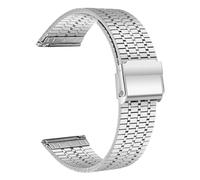Quick Release Watch Strap, Stainless Steel Watch Straps with Metal Clasp, Smart Watch Band for Men and Women, Compatible for Galaxy, Garmin, Withings, Huawei, Amazfit and Seiko Watches 22 mm, Silver