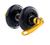 Quick Release Wheel Roller For Bike Fork Trainer with PU Wheel and Alloy Parts, Front Fork Protector for Mountain and Road For Bike Transport, For Easy Installation(yellow)