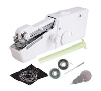Quick Repair DIY Clothes Needlework Sewing Hand Machine Mini Electric Portable Simple And Quick Sewing(White A)