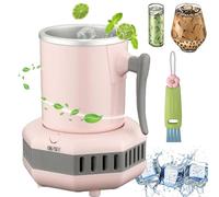 Quick Rink Cooling Cup, 2024 New Instant Beverage Chiller, Portable Mini Summer Coolers, Electric Drink Cooler, Home Office Cold Drink Machine Quick Cooling Mug, for Cola Beer Coffee Juice (Pink)