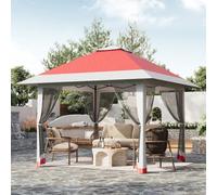 Quick Set-Up 13x13FT Collapsible Double Roof Outdoor Canopy Tent, UV-Resistant, Adjustable Height, Waterproof, Mesh Netting, Portable with Carry Bag, for Camping, Patio, Garden, Party, Backyard
