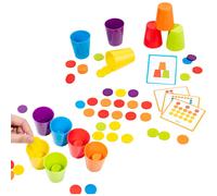 Quick Stack Cups Set - Classic Stacking Games for Kids Adults - 50 Question Cards Color Classification for Interactive Fun Boys Girls Party Travel Bir