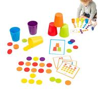 Quick Stack Cups Set, Quick Stack Cups Game, Puzzle Thinking Game with 50 Question Cards Color Classification for Interactive Learning