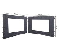 QUICK STAR 2 Side Panels with PE Window 300x197cm Anthracite for Gazebo 3x3m