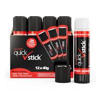 Quick Stick Glue Stick Pack of 12 x 40g Multipack Strong Hold Original Quality Adhesive Safe Glue Sticks for School & Children, Crafting Glue, Scrapbooking, Office, School supplies and Much More