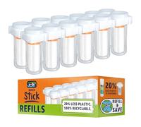 Quick Stick Refills for U-Fill Refillable Glue Sticks, Eco-Friendly, Child Safe & Non-Toxic Craft Glue for Arts & Crafts Activities and School & Office Supplies, 12 x 21g