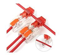 Quick T-Type Stripping Wiring Connector Crimp Terminal With Fixing Hole Branch Splice Junction box lever Wire connector IDGTTLDF(50CPS T1 Orange)
