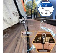 QUICK TIE DOWN ANCHORS 4pcs Trailer, Deck or Dock Anchors for Gap Between Boards, No-Bolt/Screw - 1200lb Break Strength - 316 Stainless Steel (Marine Grade) Alternative to D-Rings - Easy to Install
