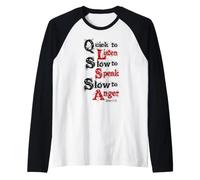 Quick to Listen, Slow to Speak, Slow to Anger James 1:19 Raglan Baseball Tee