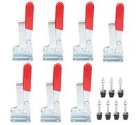 Quick Toggle Clamp Set GH 201C, Strength Work Tool, Vertical Clamp with Reinforced Base, Polished Galvanized Iron for Woodw, Metalw, and DIY