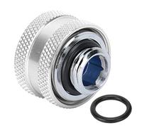 Quick Twist Connector Water Cooling Fittings G1/4 External Thread Brass Body Aluminum Alloy Outer Ring for Computer Water Cooling Hard Tube 14mm/0.6in (Silver)