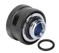 Quick Twist Connector Water Cooling Fittings G1/4 External Thread Brass Body Aluminum Alloy Outer Ring for Computer Water Cooling Hard Tube 14mm/0.6in (Black)