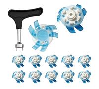 Quick Twist Golf Cleat Kit - 20mm Replacement Bolt Pack, 12 Pull Tips, Non-Slip Rubber PP Construction | Compact Nail Remover Device, Key for C