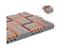 Quick Wire Cable Connector Splicing Multiplex Butt Compact Electrical Terminal Block Home Wiring Connectors for Circuit Inline IDGTTLDF(NC-221T 100PCS)