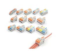 Quick Wire Conductor Connector Compact 2/3 Pin Splicing Push-inTerminal Block 1 in multiple out with fixing Hole IDGTTLDF(D1-2O,100PCS)