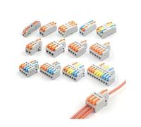 Quick Wire Conductor Connector Compact 2/3 Pin Splicing Push-inTerminal Block 1 in multiple out with fixing Hole IDGTTLDF(D1-5O,100PCS)