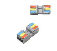 Quick Wire Connector Docking Mini Universal Compact Electrical Wiring Connectors Push-in Butt Conductor Terminal Block(DF2604D-3,50pcs)