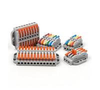 Quick Wire Connector With Fixed Hole Docking Cable Conectors Compact Conductors Push-in Terminal Block LED 2-12PIN IDGTTLDF(22-8,50PCS)