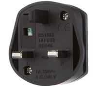 Quick4You EU 2 Pin To UK 3 Pin 1A Fused Adapter Plug For Shaver(Black)