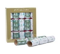 Quickdraw 10 x Christmas Crackers - 12" Traditional Festive Crackers with Party Hats Jokes and Gifts Luxury Designs (Forest Trees)