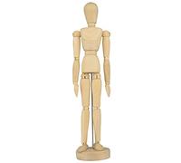 Quickdraw 12 Inch Wooden Human Body Drawing Mannequin with Stand - Flexible Joints Artist Manikin Wood Model Articulated Unisex Art Figure for Sketching & Painting