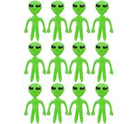 Quickdraw 12 x Inflatable Alien 64cm Large Green Sci-Fi Space UFO Martian Blow Up Aliens Party Decoration Accessory Prop