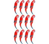 Quickdraw 12 x Inflatable Parrot 48cm Blow Up Tropical Bird Pirate Party Decoration Prop Fancy Dress Accessory