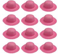 Quickdraw 12 x Pink Easter Bonnets - Kids Easter Bonnet Hats for Decorating - Bulk Pack to Decorate for Crafts & Parades - for Toddlers & Young Children