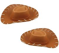 Quickdraw 2 x Childrens Brown Cowboy Hat Wild West EVA Toy Story Fancy Dress Costume Accessory