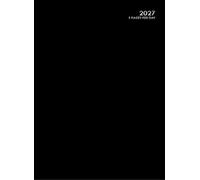 Quickdraw 2027 A4 Diary 2 Pages Per Day - Large Hardback 2 Page a Day Diary 2027 Planner - Office Restaurant Booking Planner with Year Planners & Ribbon Marker - Full Year UK Diaries (Black)