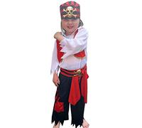 Quickdraw 3-5 Years Kids Pirates Costume Role Play Caribbean Pirate Outfit Children's Fancy Dress 4pc Set
