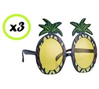 Quickdraw 3 x Hawaiian Pineapple Sunglasses Glasses Specs Hula Adult Fancy Dress Up Costume Accessory