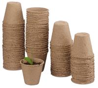 Quickdraw 36 x Fibre Plant Pots - Biodegradable Organic Compostable Seedling Starter Pot - Eco-Friendly Sustainable Gardening Seed Growing H6cm x D6.5cm