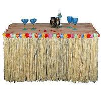 Quickdraw 3m Hawaiian Table Skirt Grass Tropical Tiki Bar Garden Beach Summer Party Decoration