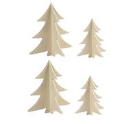 Quickdraw 4 x DIY Paint & Decorate 3D Blank Wooden Christmas Trees 13cm & 18cm Decorations