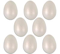Quickdraw 8 x Foam Easter Eggs - 5.5cm Polystyrene Craft Eggs for DIY Easter Decorations, Arts and Crafts, Egg Hunt, and Ornaments - Ideal for Kids and Adults