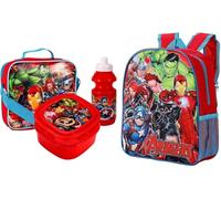 Quickdraw Avengers Backpack & 3pc Lunch Bag Set Kids Superhero Back to School Bag Sandwich Box Set