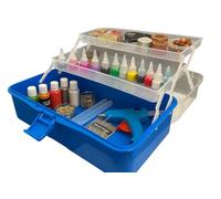 Quickdraw Cantilever Storage Box - Large & Medium Multi-Tray Organizer for Crafts, Beads, Sewing, Nail Art - Portable Toolbox with Handle & Secure Clasp (Large 668)