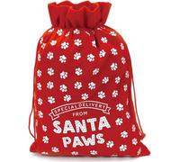 Quickdraw Christmas Stocking For Pets Santa Paws Sack Felt Drawstring Presents Holder Gift Bag For Dogs & Cats