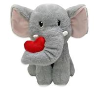 Quickdraw Elephant Teddy Bear 25cm Plush Soft Toy with Heart Cute Cuddly Elephant Plushie Romantic Gift for Mum Girlfriend Wife Kids Soft Animal Teddy