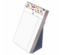 Quickdraw Floral To Do List Pad with Stand - Shopping List & Notepad - 200 Tear Off Sheets 80 GSM FSC Paper - Wild Bloom Flowers Design