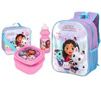 Quickdraw Gabbys Dollhouse Backpack & 3pc Lunch Bag Set Kids Girls Back to School Bag Sandwich Box Set