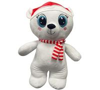 Quickdraw Giant Polar Bear Soft Toy 60cm - Large Christmas Plush Teddy with Super Soft Cuddly Fabric - Festive Style Stuffed Toys for Kids & Adults - Seasonal Gift Decoration or Bedroom Plush