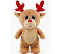 Quickdraw Giant Reindeer Soft Toy 60cm - Large Christmas Plush Teddy with Super Soft Cuddly Fabric - Festive Rudolph Style Stuffed Animal for Kids & Adults - Seasonal Gift Decoration or Bedroom Plush